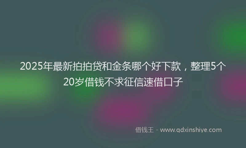 2025年最新拍拍贷和金条哪个好下款，整理5个20岁借钱不求征信速借口子