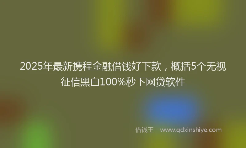 2025年最新携程金融借钱好下款，概括5个无视征信黑白100%秒下网贷软件