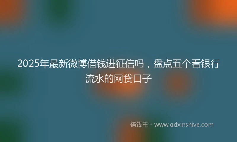 2025年最新微博借钱进征信吗，盘点五个看银行流水的网贷口子