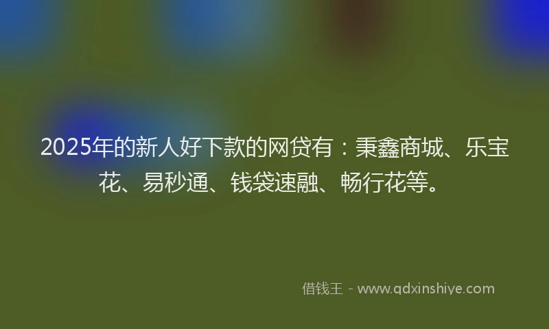 2025年的新人好下款的网贷有：秉鑫商城、乐宝花、易秒通、钱袋速融、畅行花等。