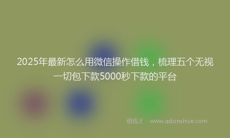2025年最新怎么用微信操作借钱，梳理五个无视一切包下款5000秒下款的平台