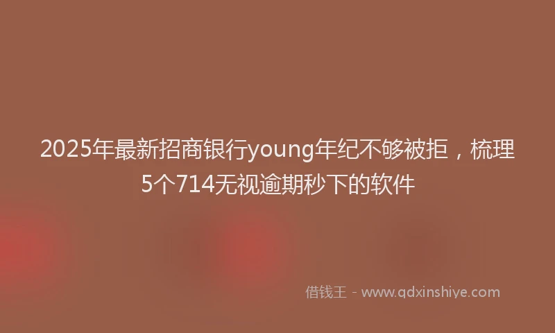 2025年最新招商银行young年纪不够被拒，梳理5个714无视逾期秒下的软件