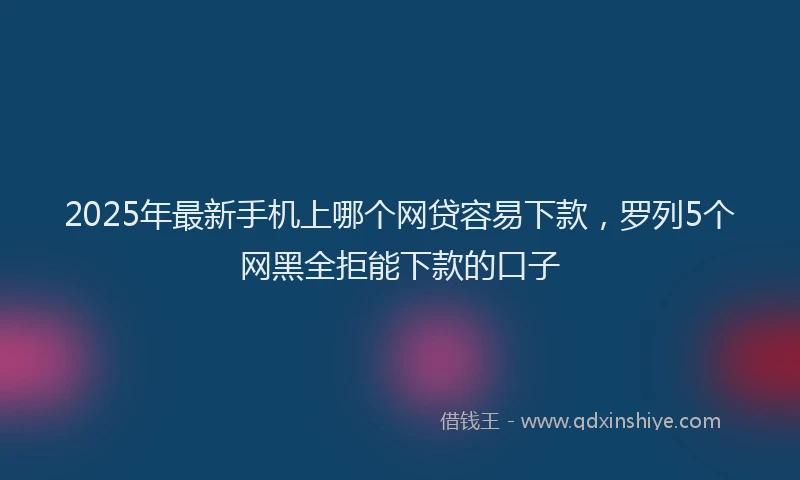 2025年最新手机上哪个网贷容易下款，罗列5个网黑全拒能下款的口子