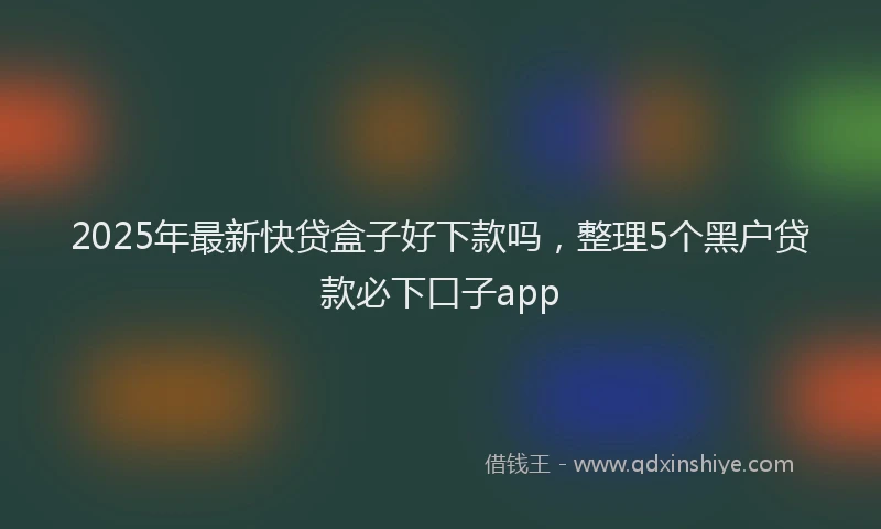 2025年最新快贷盒子好下款吗，整理5个黑户贷款必下口子app