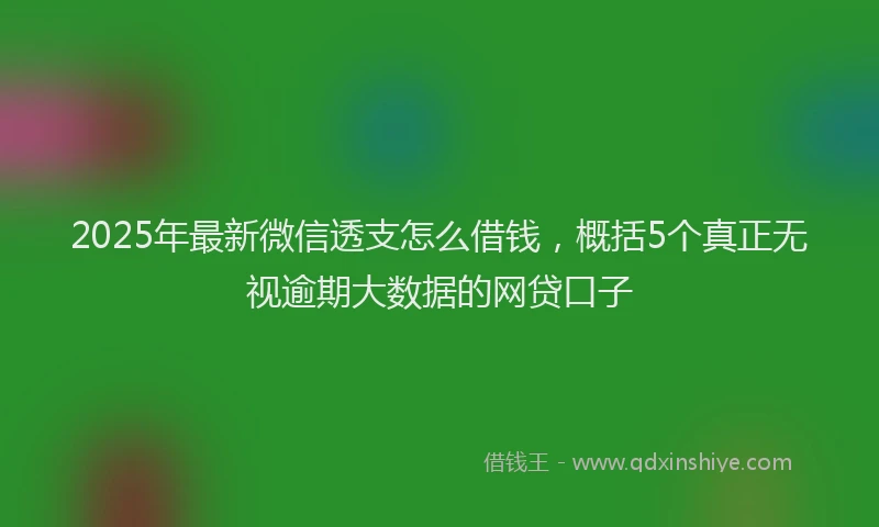 2025年最新微信透支怎么借钱，概括5个真正无视逾期大数据的网贷口子