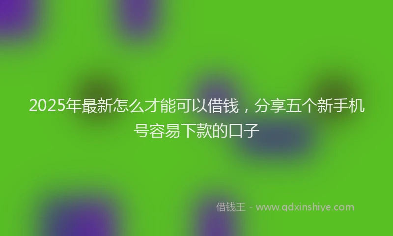 2025年最新怎么才能可以借钱，分享五个新手机号容易下款的口子