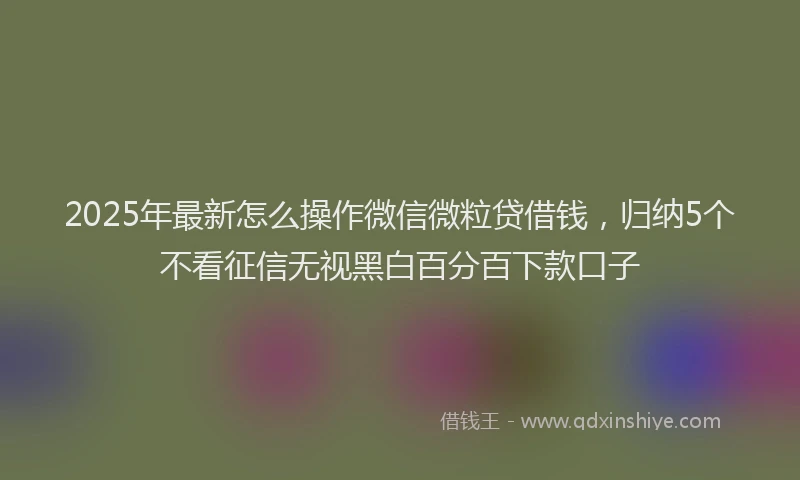 2025年最新怎么操作微信微粒贷借钱，归纳5个不看征信无视黑白百分百下款口子