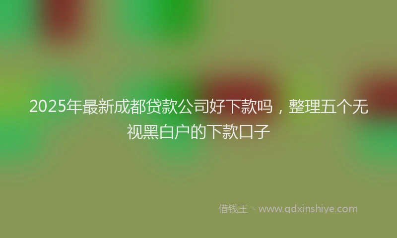 2025年最新成都贷款公司好下款吗，整理五个无视黑白户的下款口子