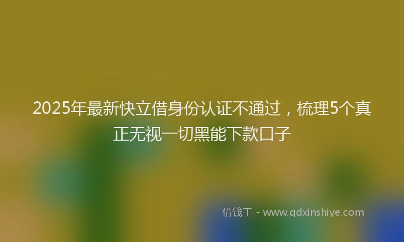 2025年最新快立借身份认证不通过，梳理5个真正无视一切黑能下款口子