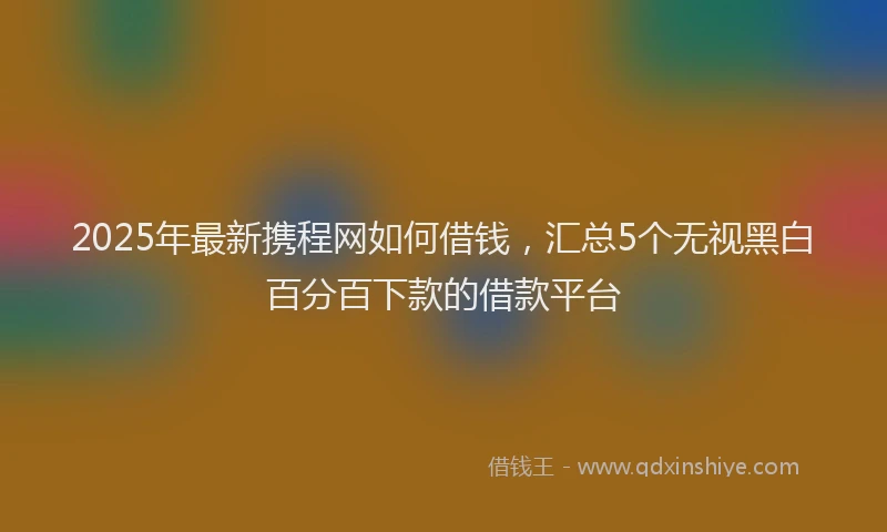 2025年最新携程网如何借钱，汇总5个无视黑白百分百下款的借款平台