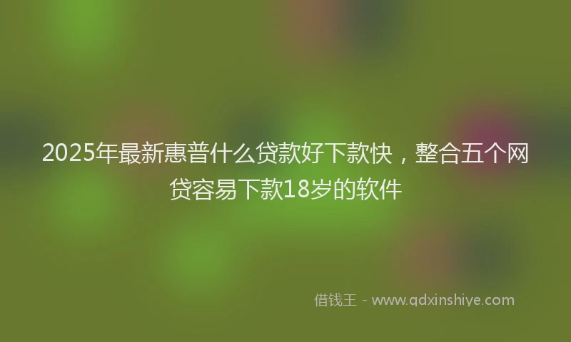 2025年最新惠普什么贷款好下款快，整合五个网贷容易下款18岁的软件