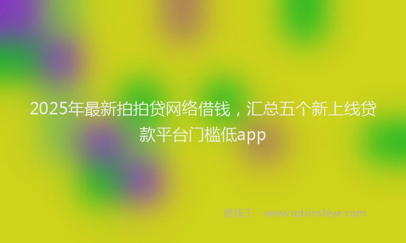 2025年最新拍拍贷网络借钱，汇总五个新上线贷款平台门槛低app