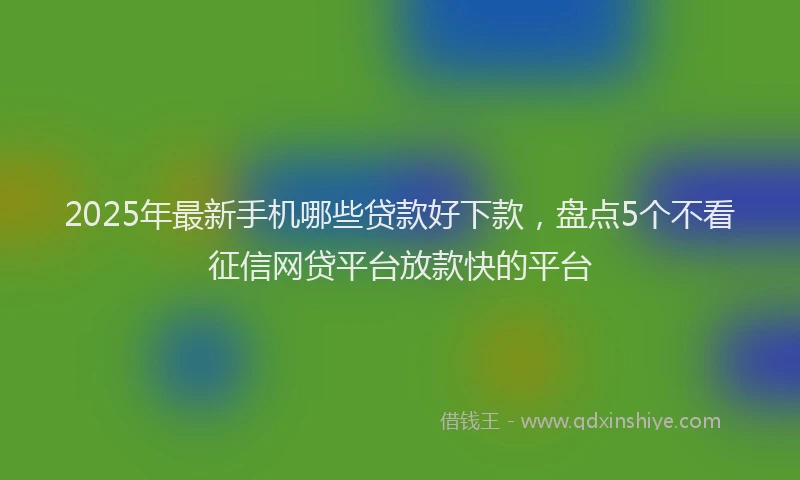2025年最新手机哪些贷款好下款，盘点5个不看征信网贷平台放款快的平台