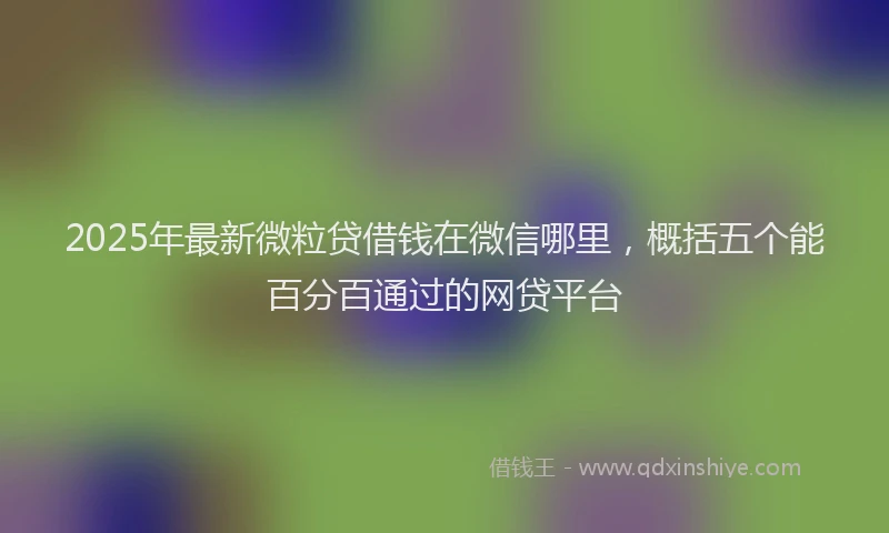 2025年最新微粒贷借钱在微信哪里，概括五个能百分百通过的网贷平台