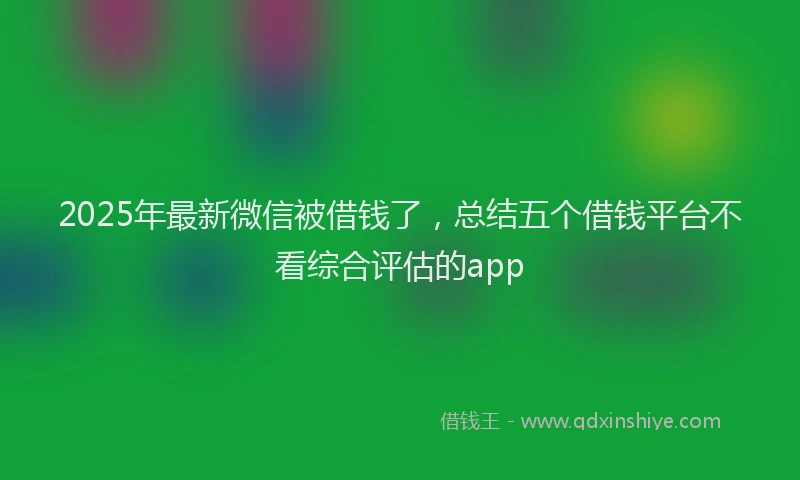 2025年最新微信被借钱了，总结五个借钱平台不看综合评估的app