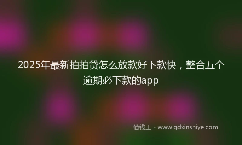 2025年最新拍拍贷怎么放款好下款快，整合五个逾期必下款的app