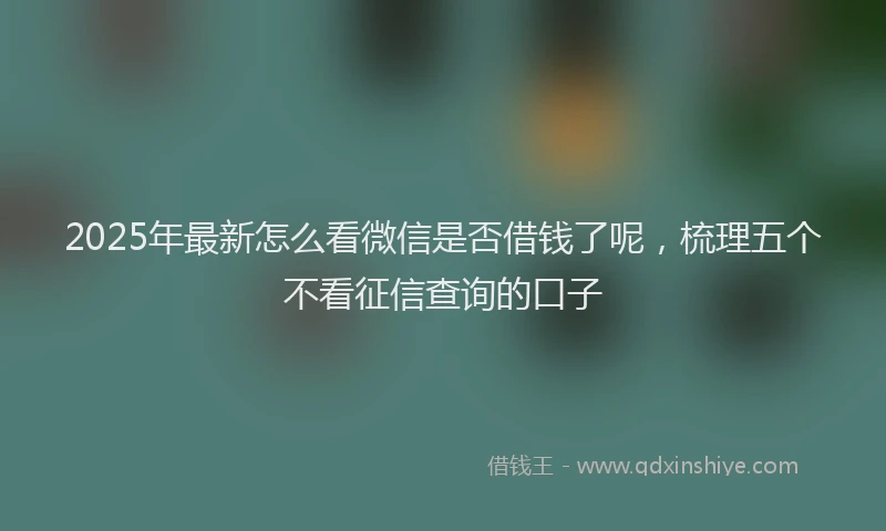 2025年最新怎么看微信是否借钱了呢，梳理五个不看征信查询的口子