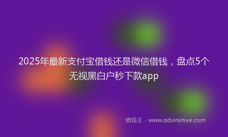 2025年最新支付宝借钱还是微信借钱，盘点5个无视黑白户秒下款app