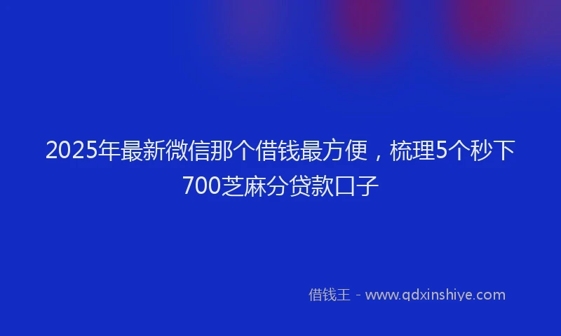 2025年最新微信那个借钱最方便，梳理5个秒下700芝麻分贷款口子