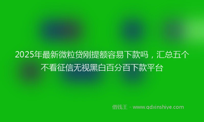 2025年最新微粒贷刚提额容易下款吗，汇总五个不看征信无视黑白百分百下款平台