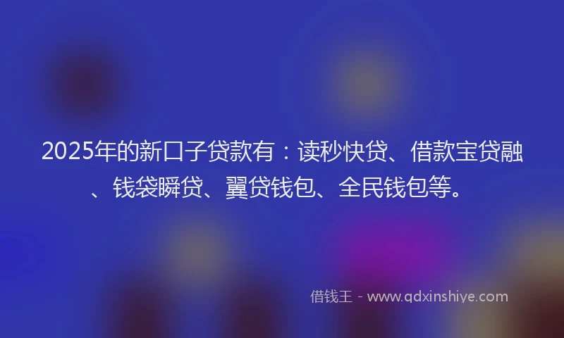 2025年的新口子贷款有：读秒快贷、借款宝贷融、钱袋瞬贷、翼贷钱包、全民钱包等。