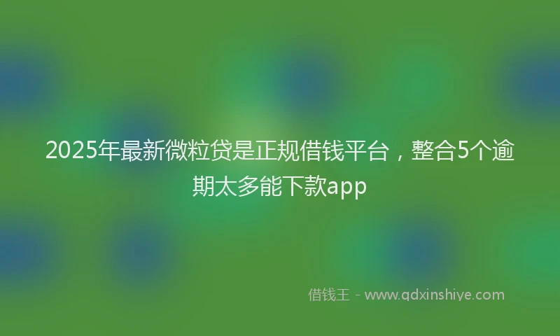2025年最新微粒贷是正规借钱平台，整合5个逾期太多能下款app