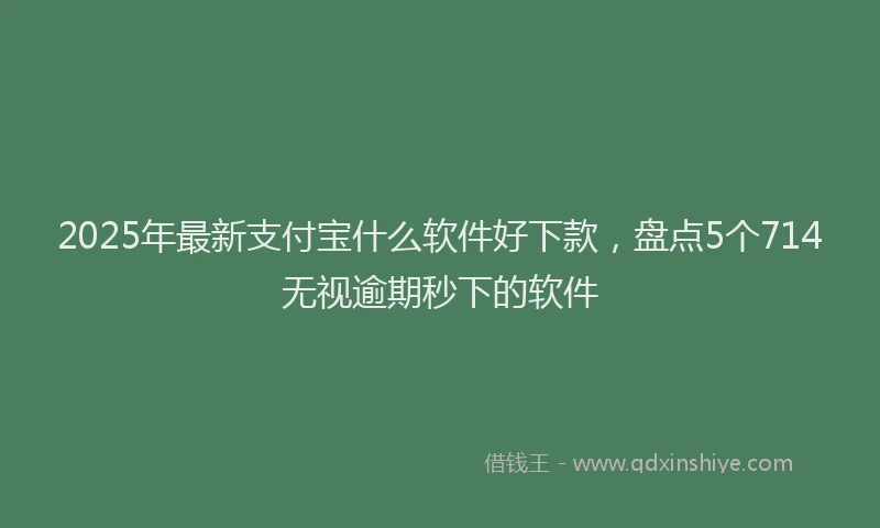 2025年最新支付宝什么软件好下款，盘点5个714无视逾期秒下的软件
