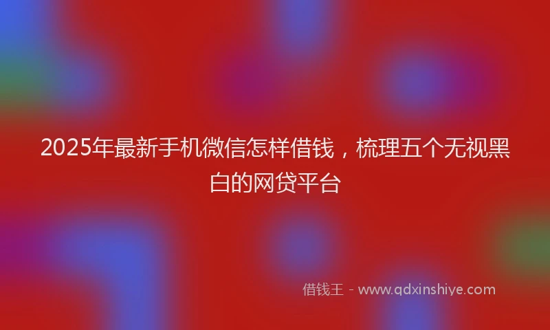 2025年最新手机微信怎样借钱，梳理五个无视黑白的网贷平台