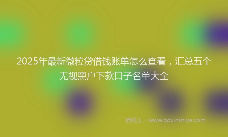 2025年最新微粒贷借钱账单怎么查看，汇总五个无视黑户下款口子名单大全