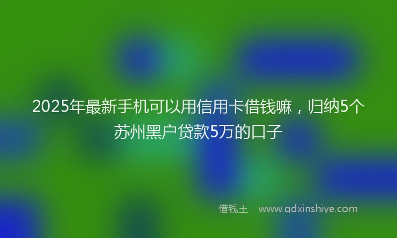 2025年最新手机可以用信用卡借钱嘛，归纳5个苏州黑户贷款5万的口子