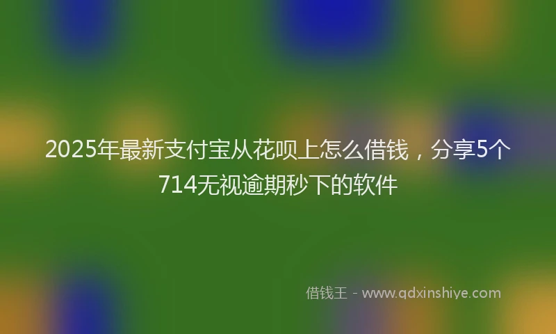 2025年最新支付宝从花呗上怎么借钱，分享5个714无视逾期秒下的软件
