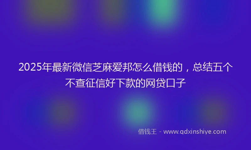 2025年最新微信芝麻爱邦怎么借钱的，总结五个不查征信好下款的网贷口子