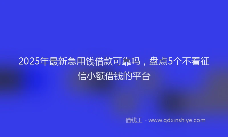 2025年最新急用钱借款可靠吗，盘点5个不看征信小额借钱的平台