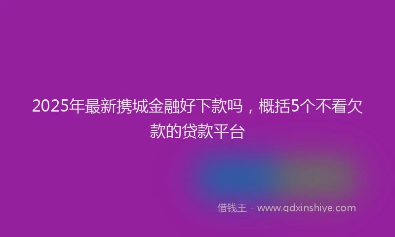 2025年最新携城金融好下款吗，概括5个不看欠款的贷款平台