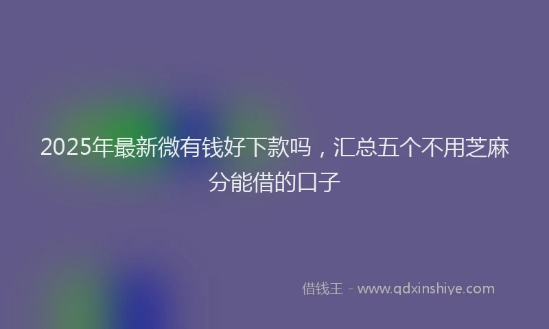 2025年最新微有钱好下款吗，汇总五个不用芝麻分能借的口子
