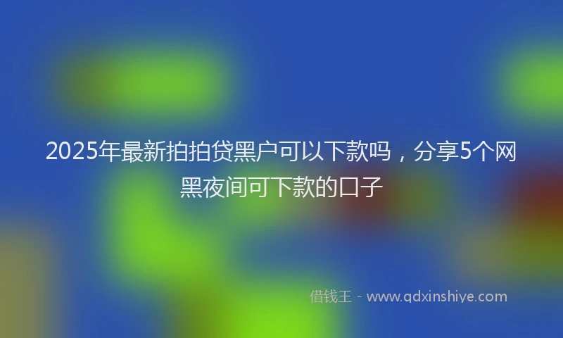 2025年最新拍拍贷黑户可以下款吗，分享5个网黑夜间可下款的口子