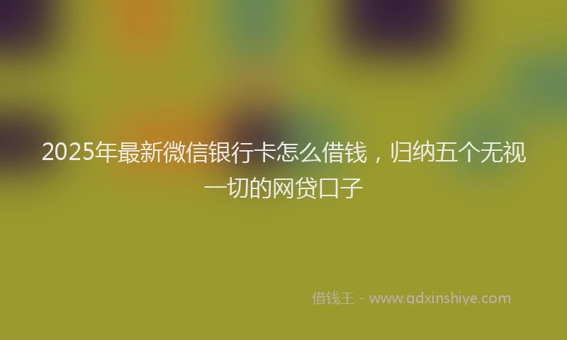 2025年最新微信银行卡怎么借钱，归纳五个无视一切的网贷口子