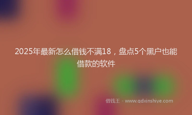 2025年最新怎么借钱不满18，盘点5个黑户也能借款的软件