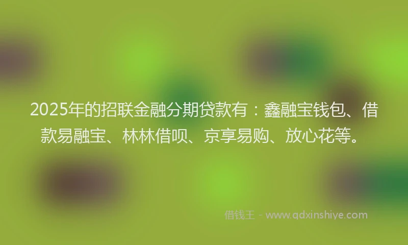 2025年的招联金融分期贷款有：鑫融宝钱包、借款易融宝、林林借呗、京享易购、放心花等。