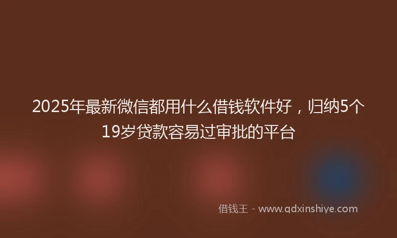 2025年最新微信都用什么借钱软件好，归纳5个19岁贷款容易过审批的平台