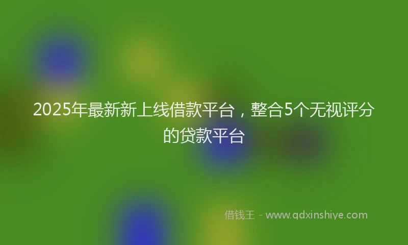 2025年最新新上线借款平台，整合5个无视评分的贷款平台