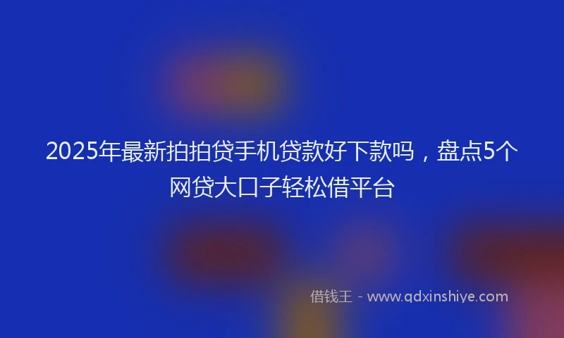 2025年最新拍拍贷手机贷款好下款吗，盘点5个网贷大口子轻松借平台