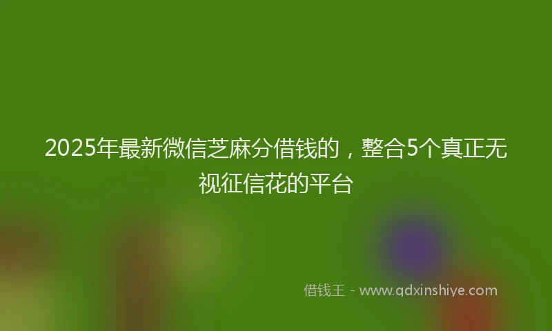 2025年最新微信芝麻分借钱的，整合5个真正无视征信花的平台