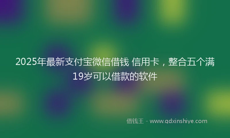 2025年最新支付宝微信借钱 信用卡，整合五个满19岁可以借款的软件