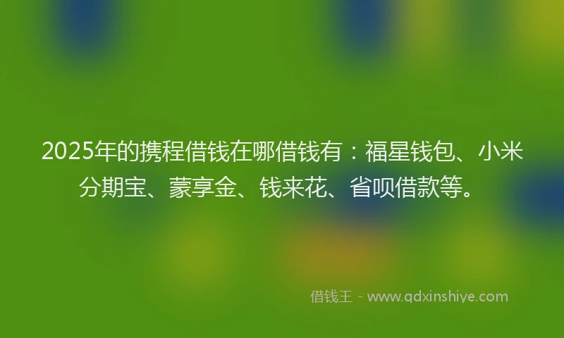 2025年的携程借钱在哪借钱有：福星钱包、小米分期宝、蒙享金、钱来花、省呗借款等。