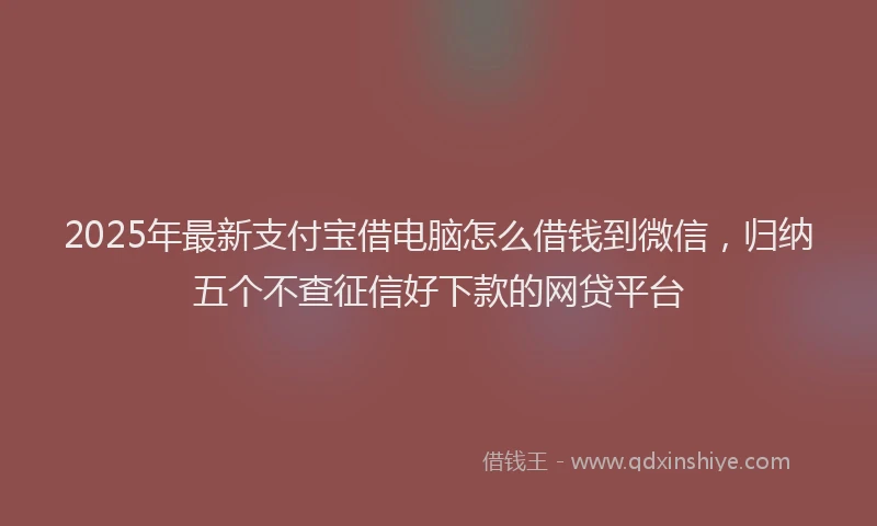 2025年最新支付宝借电脑怎么借钱到微信，归纳五个不查征信好下款的网贷平台