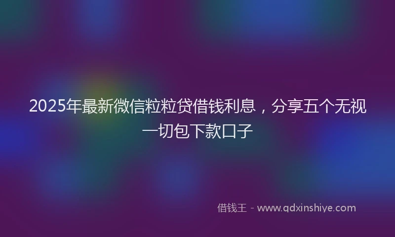 2025年最新微信粒粒贷借钱利息，分享五个无视一切包下款口子