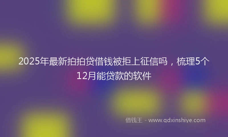 2025年最新拍拍贷借钱被拒上征信吗，梳理5个12月能贷款的软件
