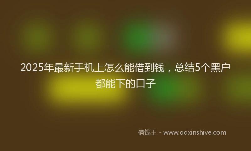 2025年最新手机上怎么能借到钱，总结5个黑户都能下的口子