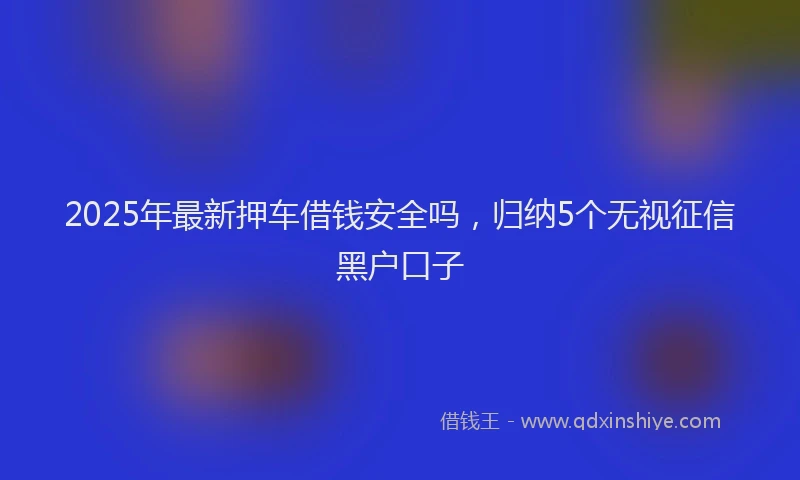 2025年最新押车借钱安全吗，归纳5个无视征信黑户口子